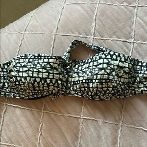 Tory Burch Black and White Bikini Top